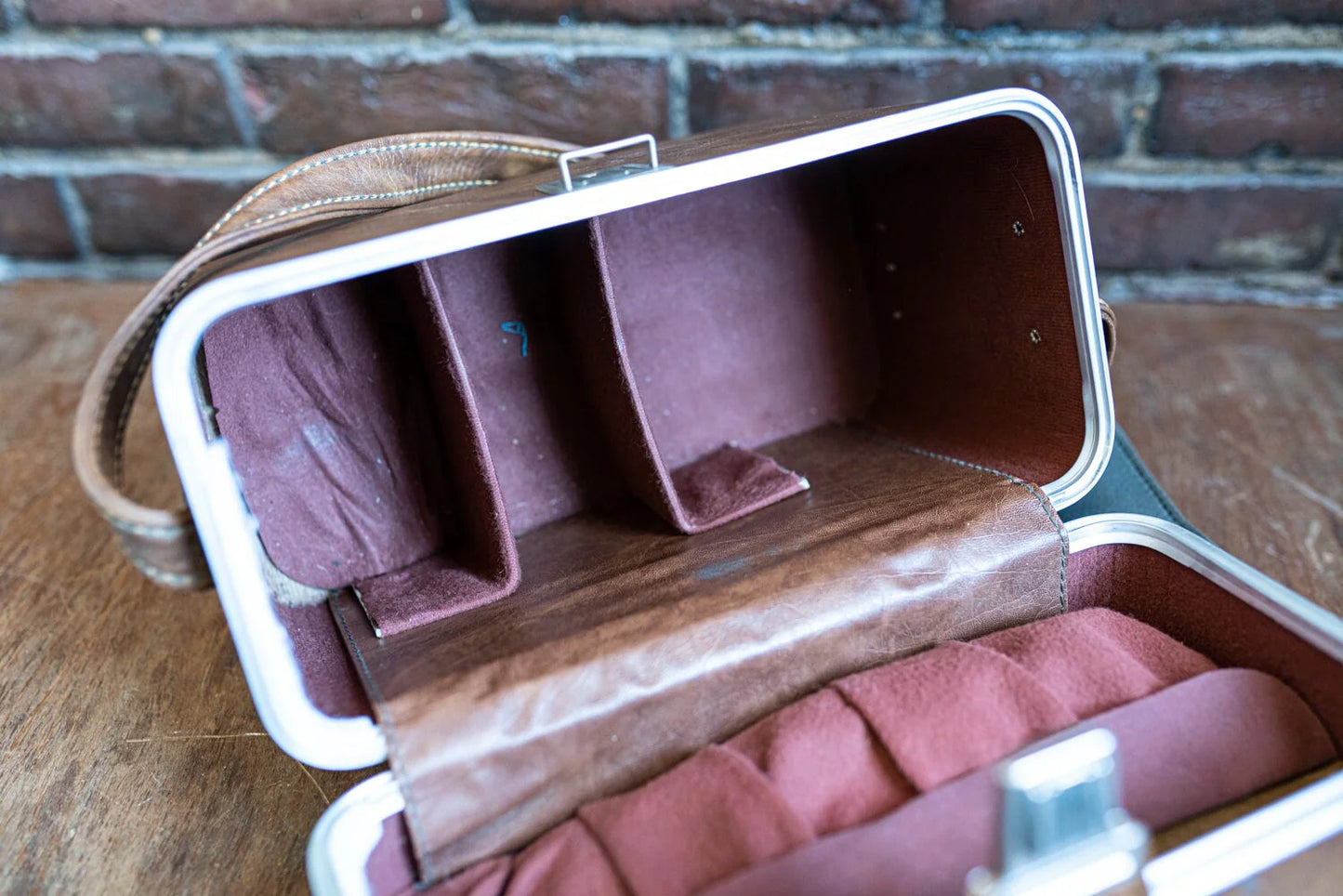 1960s Vintage Hard Camera Case w/ Camera Caddy - Brown