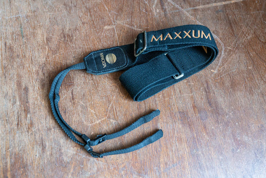 Vintage Black and Gold Minolta Camera Strap
