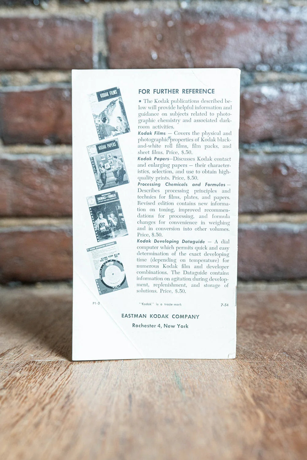 Kodak Photographic chemicals for Professional and Amateur Price Catalog