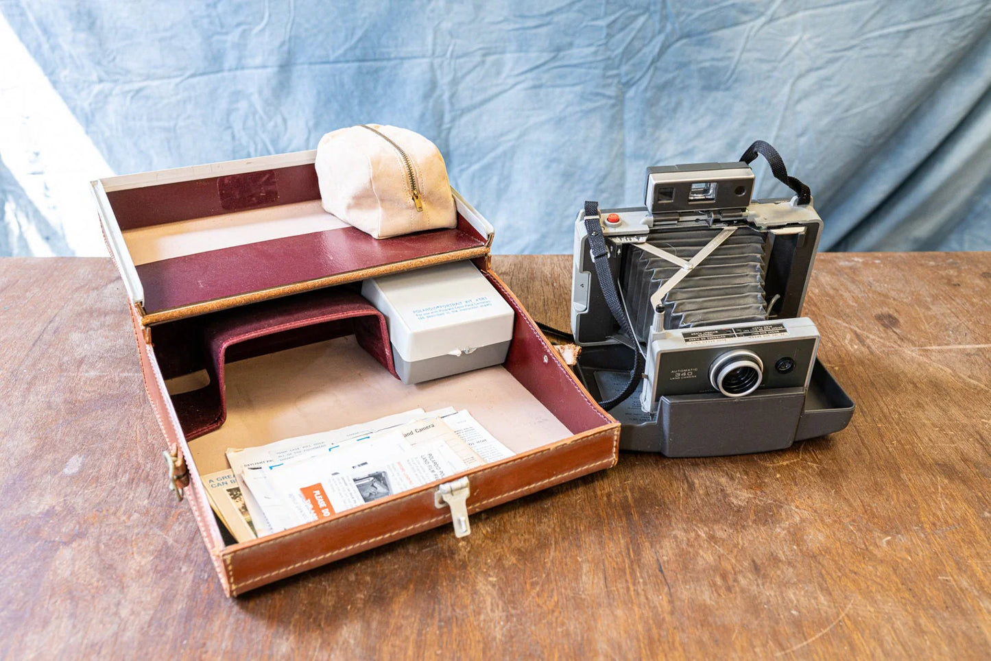 Polaroid 340 Land Camera Kit w/ Case and Extras - AS IS