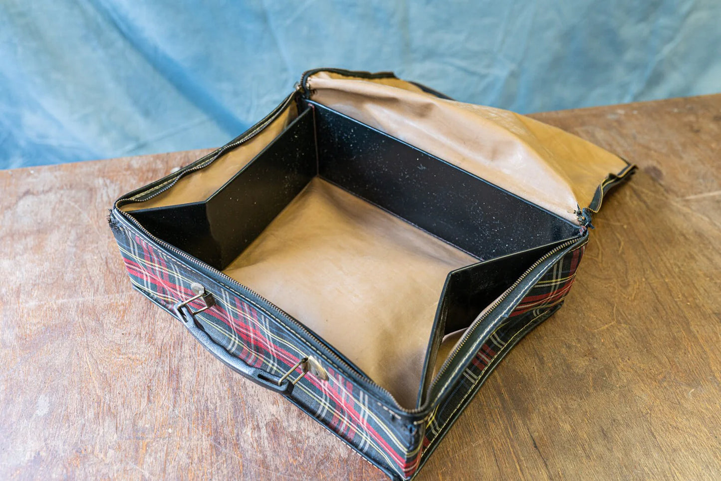 Vintage Plaid Luggage Bag - Circa 1960s