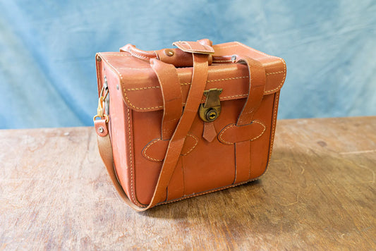 Vintage Brown Leather Camera Bag - Circa 1950s