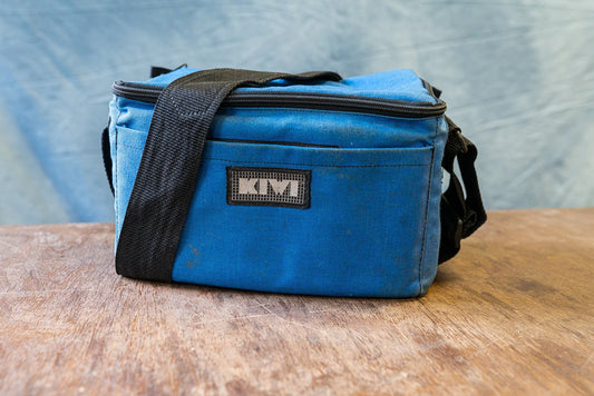 Vintage Blue Kiwi Camera Bag w/ Strap and Dividers