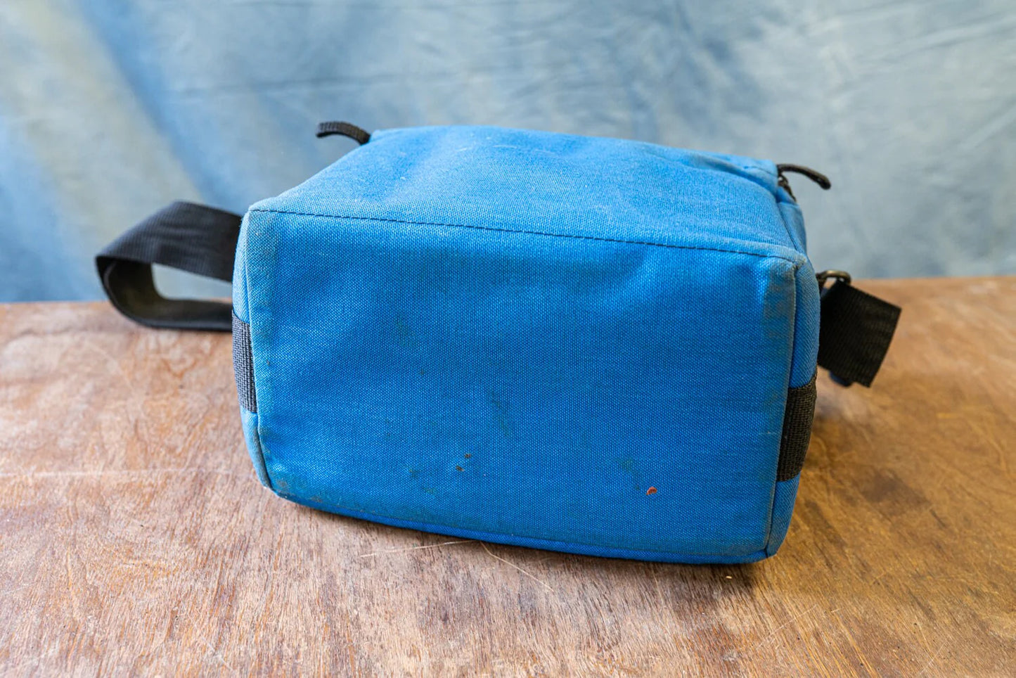 Vintage Blue Kiwi Camera Bag w/ Strap and Dividers