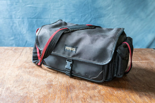 Vintage Black Fotima Camera Bag w/ Shoulder Strap