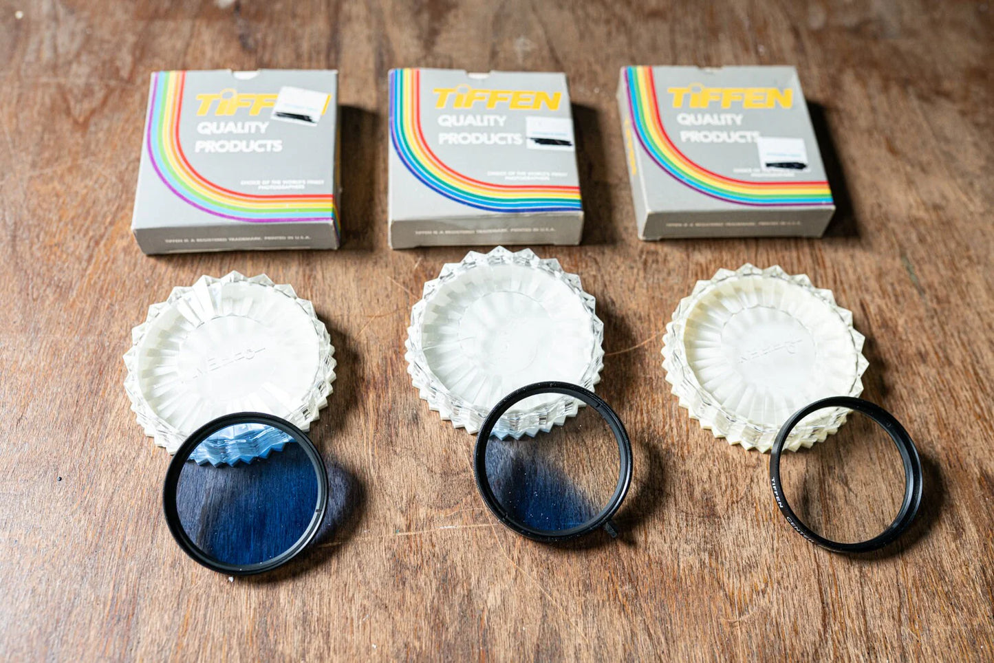Tiffen 55mm Filters - Set of 3 - Clear-Blue, 80A Blue, and Center Spot