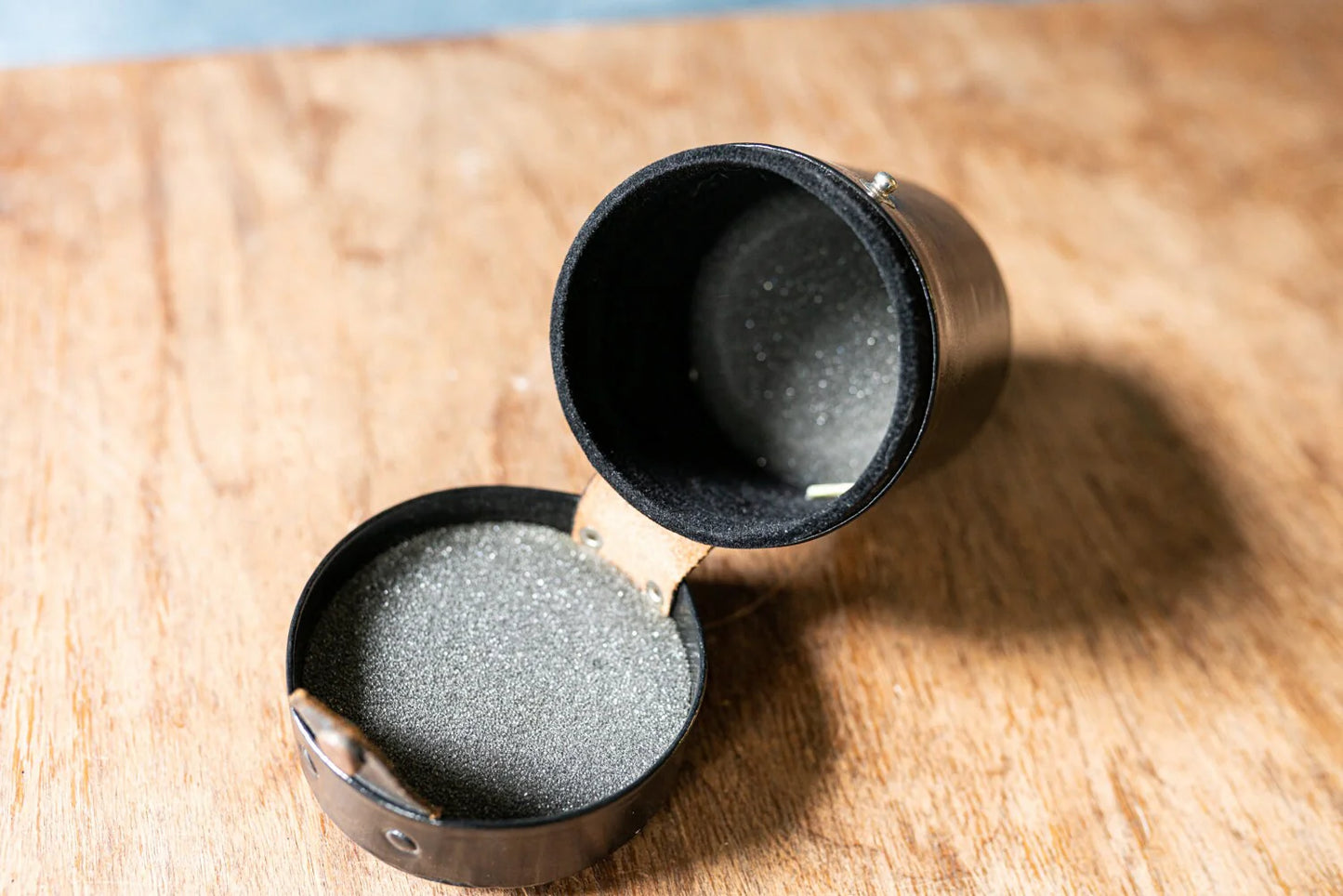 Vintage Black Canon Lens Case - Approximately 2 1/2 x 2 7/8 x 2 7/8