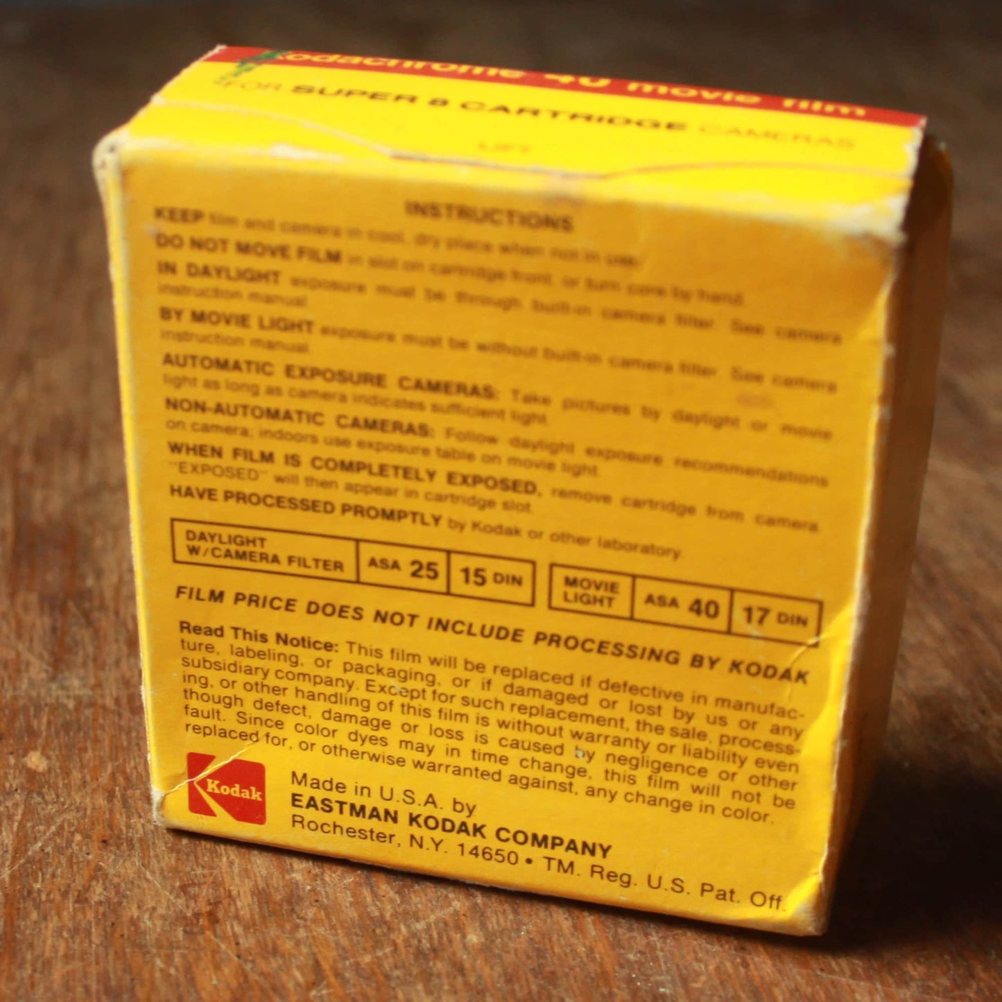 Vintage Kodak Kodachrome 40 Super 8 Film Cartridge, NIB
