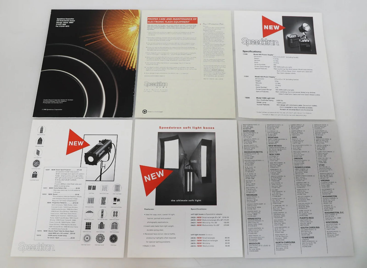 Speedotron 2001 Dealer Price List & 1997 Literature and Ads - LOT OF 21