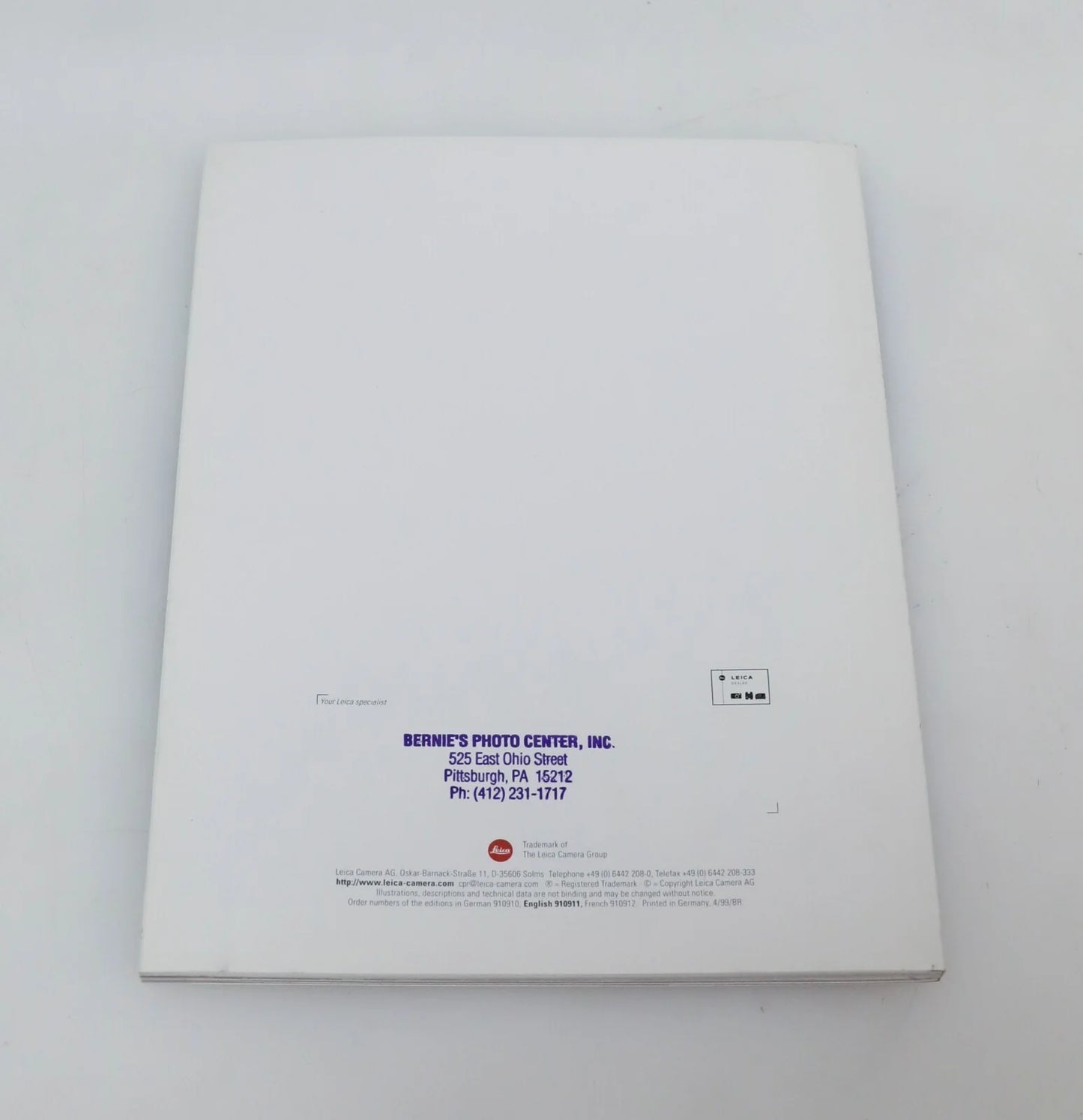 RARE Leica. The Program: Fascination and Precision Leica Promotional Book