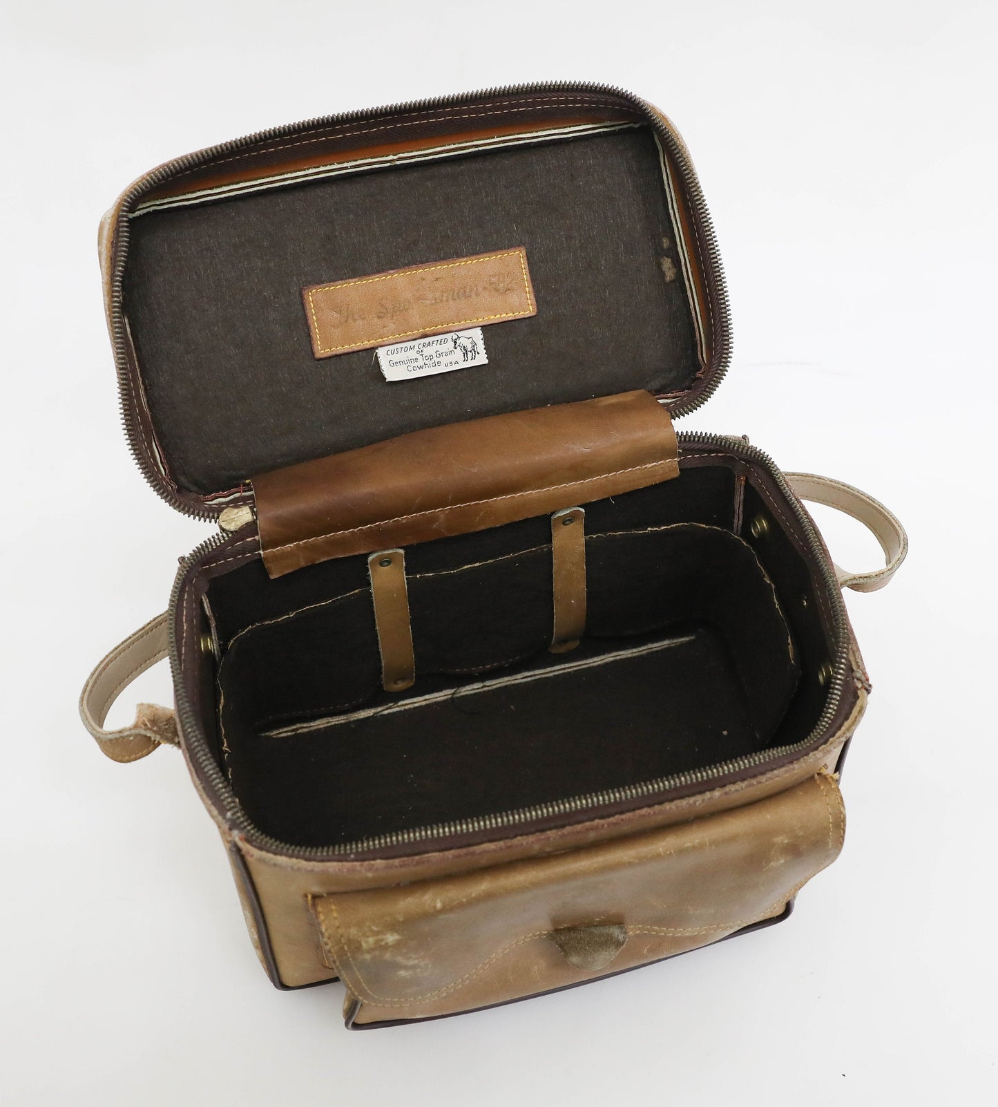 Vintage 1960s Leather Heavy Duty Camera Bag - The Sportsman 502