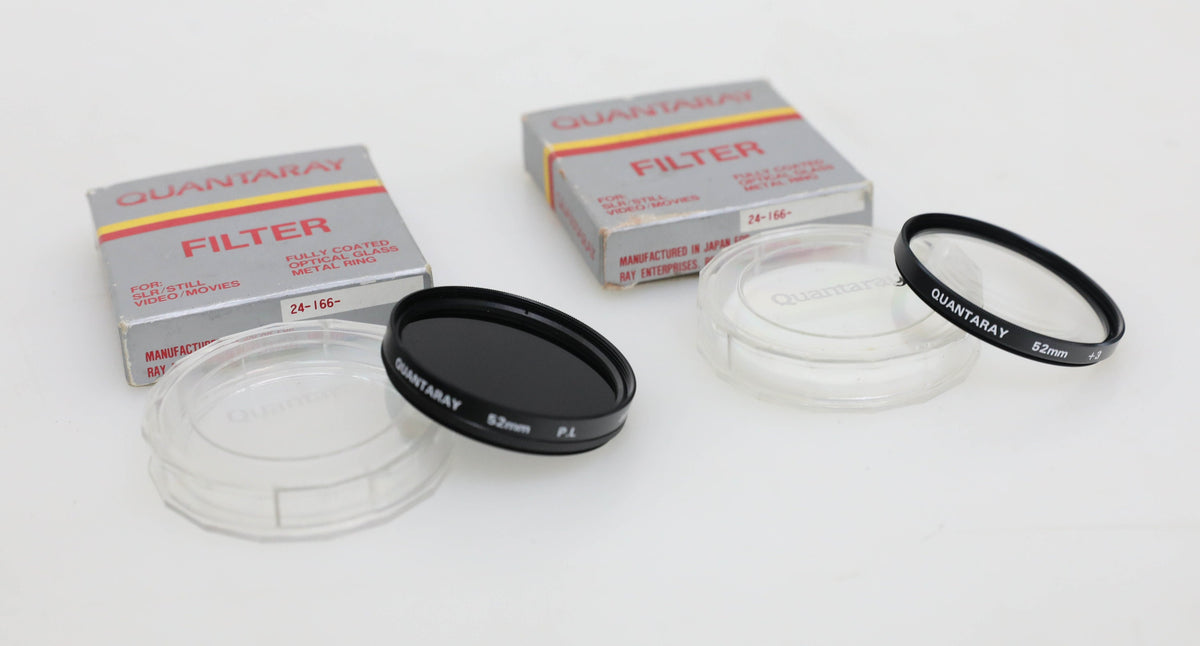 52mm Quantaray +3 and PL Filters/Polarizer in Original Box and Case - SET OF 2