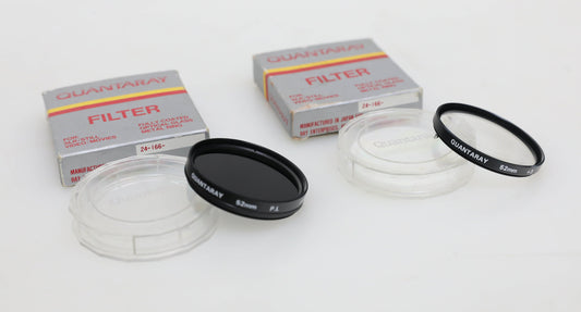 52mm Quantaray +3 and PL Filters/Polarizer in Original Box and Case - SET OF 2