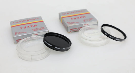 52mm Quantaray +3 and PL Filters/Polarizer in Original Box and Case - SET OF 2