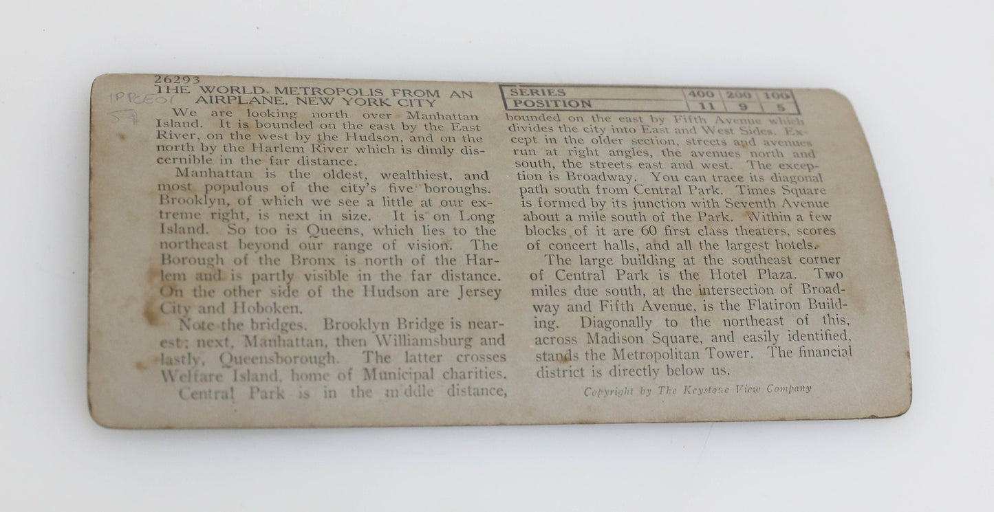 Keystone View Company New York City Stereoview