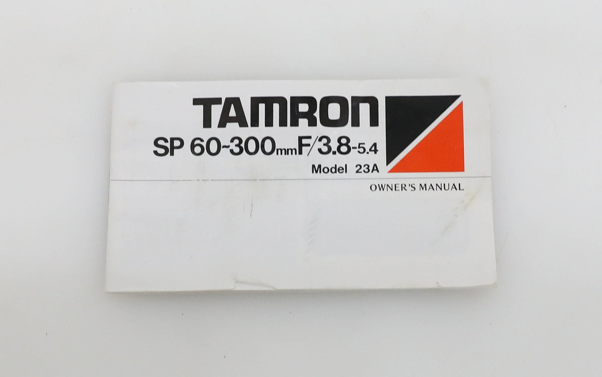 Tamron SP 60-300mm f/3.8-5.4 Model 23A Owners Manual