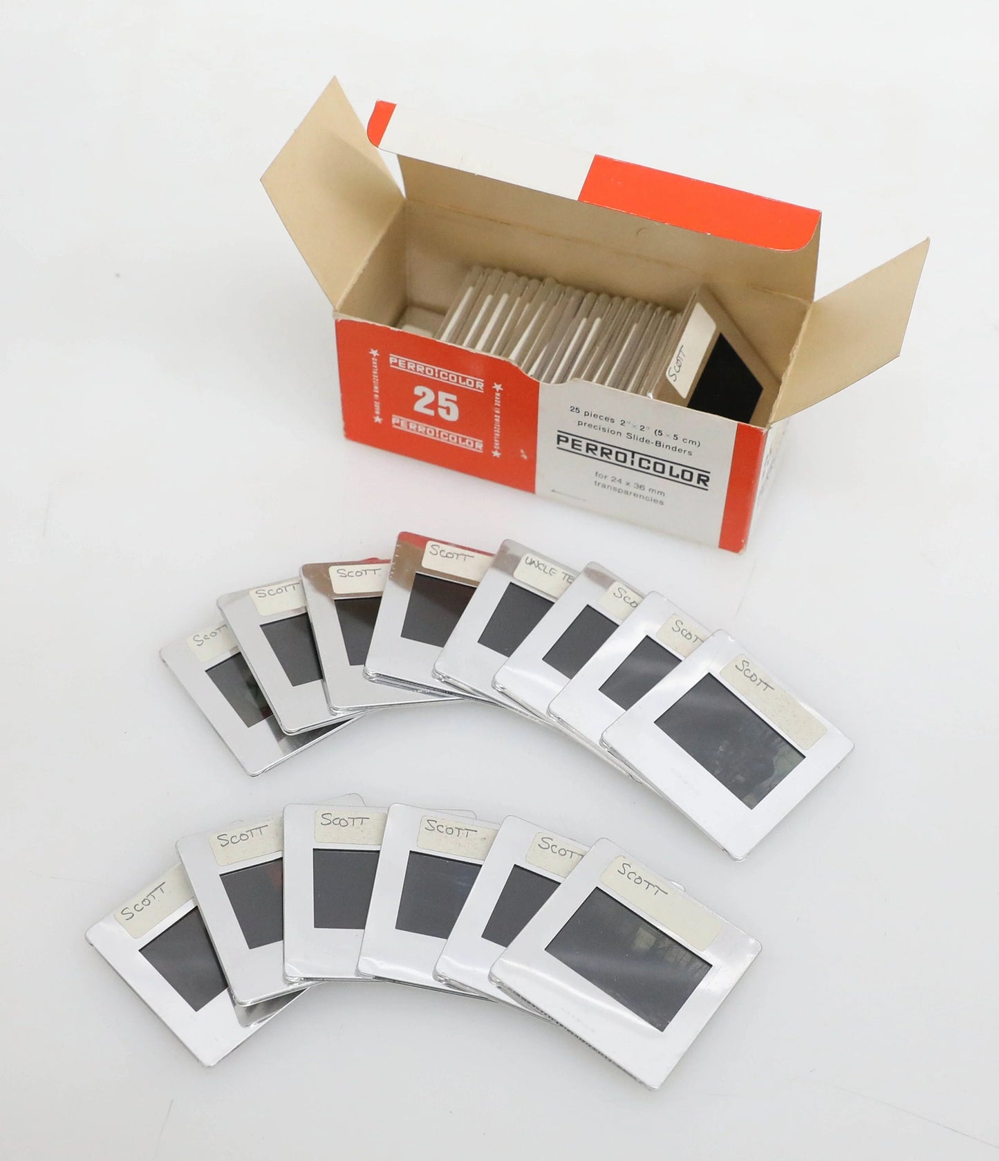 Found Film Perro Color Glass Slide Mounts 2x2 35mm - LOT OF 40