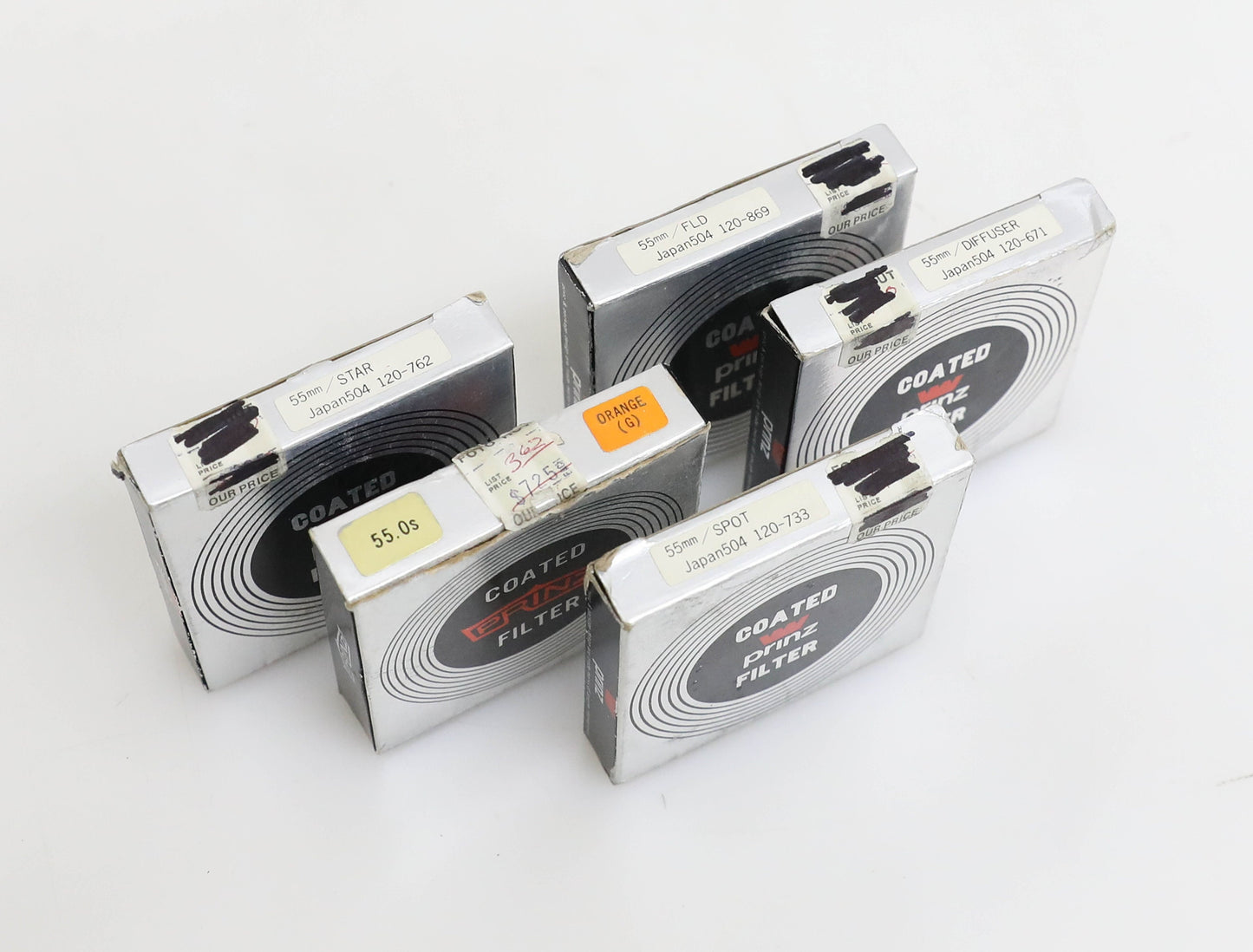 Prinz 55mm Coated Filter Set - Star/Spot/Diffuser/FL-D/Orange (G) in Cases