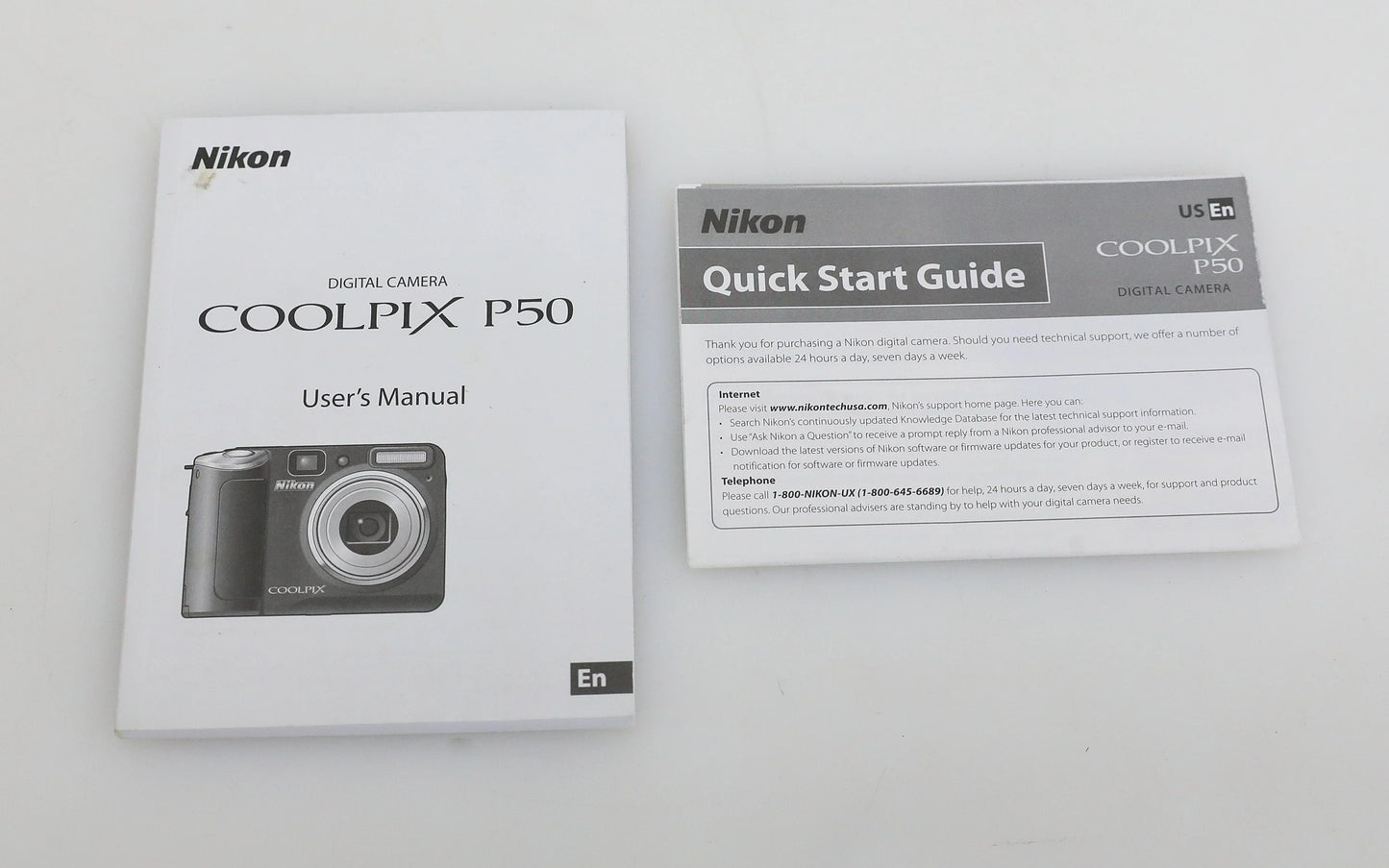 Nikon Coolpix P50 Digital Camera Users Manual & Quick Start Guide - US English