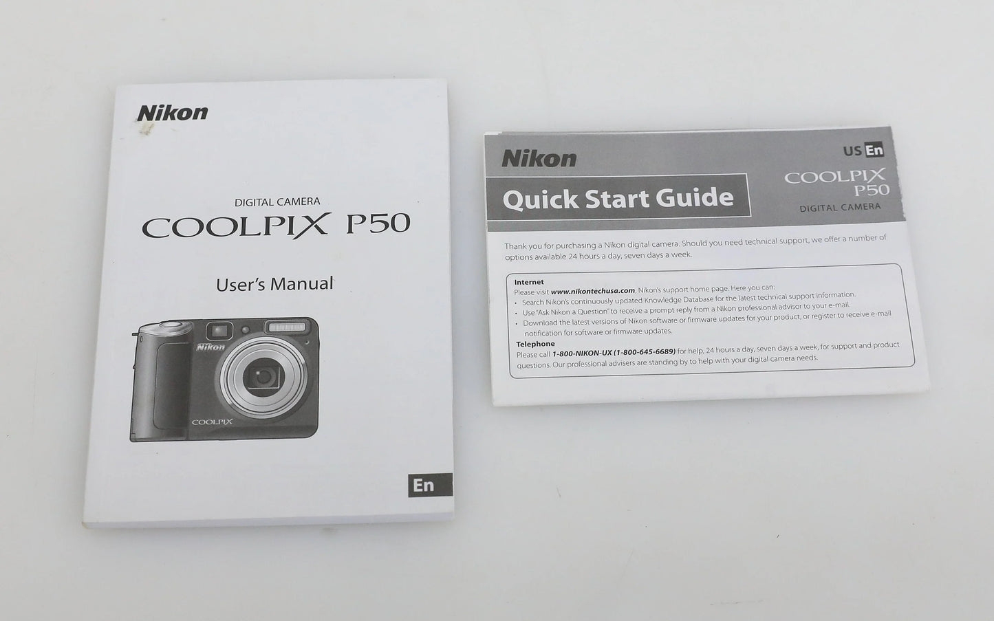 Nikon Coolpix P50 Digital Camera Users Manual & Quick Start Guide - US English