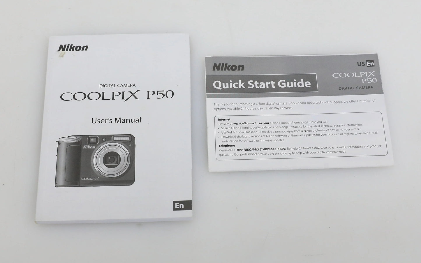 Nikon Coolpix P50 Digital Camera Users Manual & Quick Start Guide - US English
