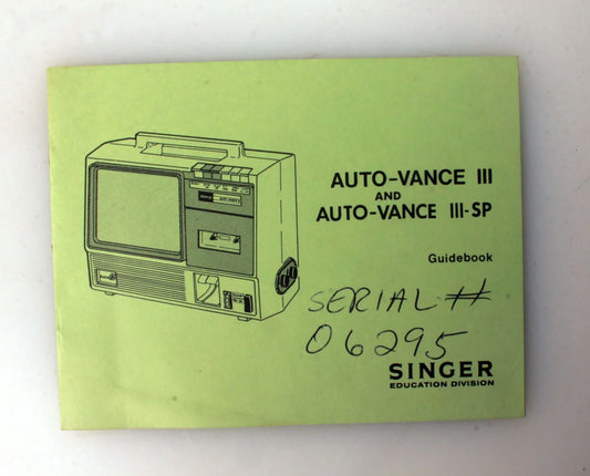 Singer Auto - Vance III & IIISP Guidebook