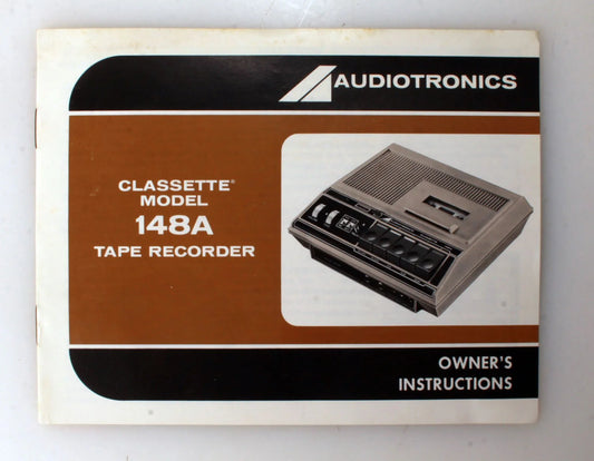 Audiotronics 148A Tape Recorder Manual