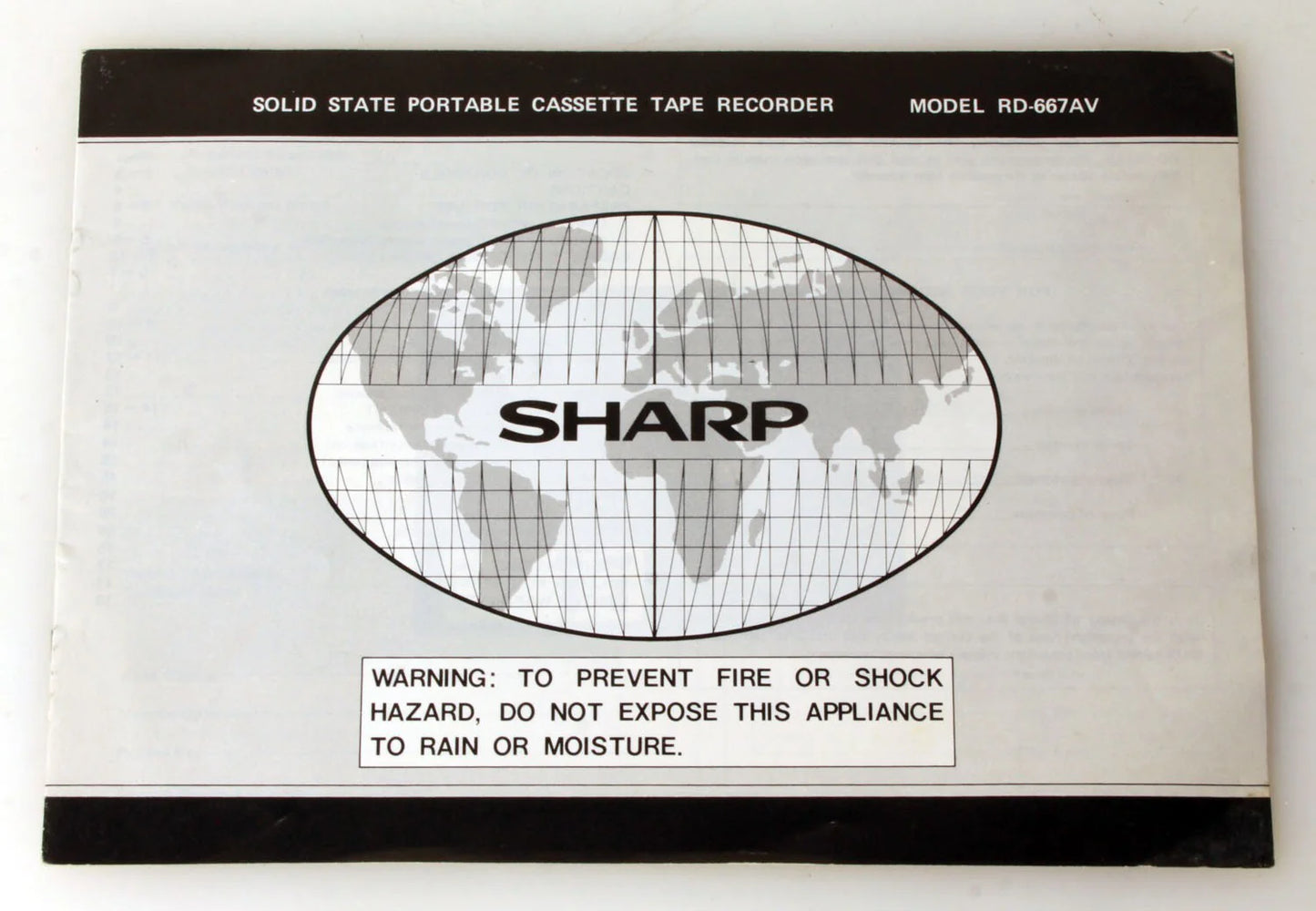 SHARP Portable Tape Recorder Manual for Model RD-667AV