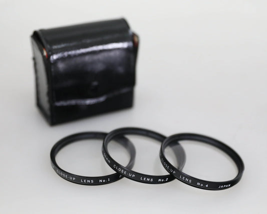 Vintage Vivitar 52mm Macro Filter Set in Case - No. 1/2/4