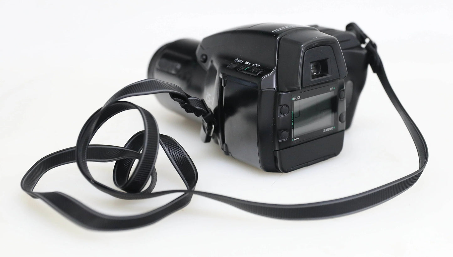 Vintage Olympus IS-1 AF 35mm Film Camera with Built-in Flash, Manual, and Strap
