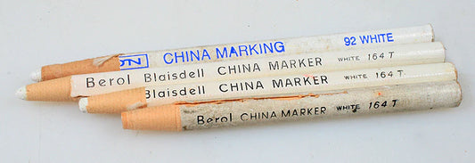 GREASE PENCILS ,CHINA MARKERS, WHITE, SET OF 4