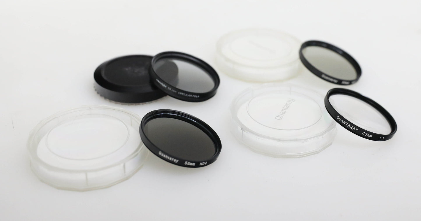 55mm Filter Set - ND2/ND4/Close Up +3/Circular Polarizer Quantaray & Cokinlight