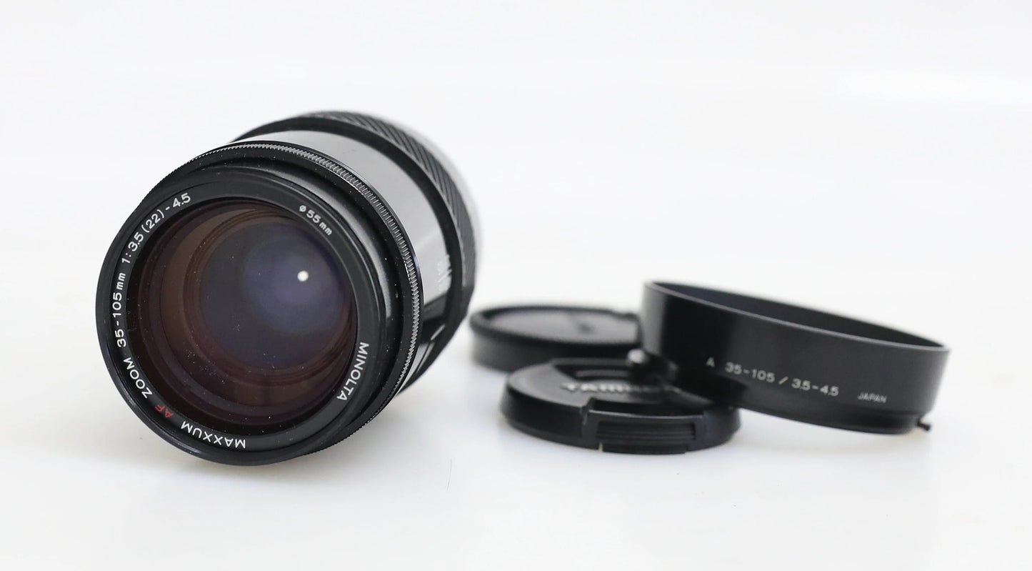 Minolta Maxxum AF Zoom 35-405mm f/3.5-4.5 Lens w/Hood in Original Box for Sony A