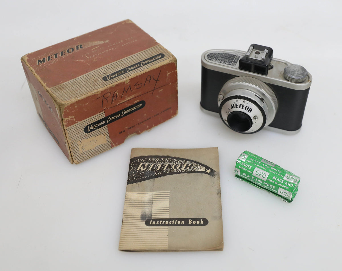 Vintage Meteor Universal Camera with 620 Film, Original Box