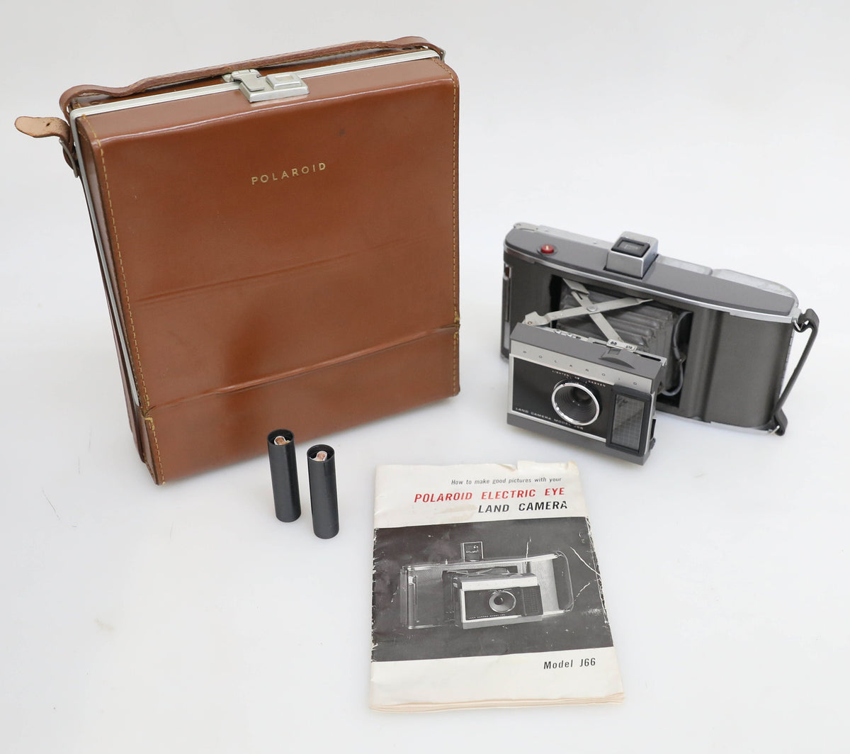 Polaroid Electric Eye Land Camera Model J66 in Leather Case with Manual