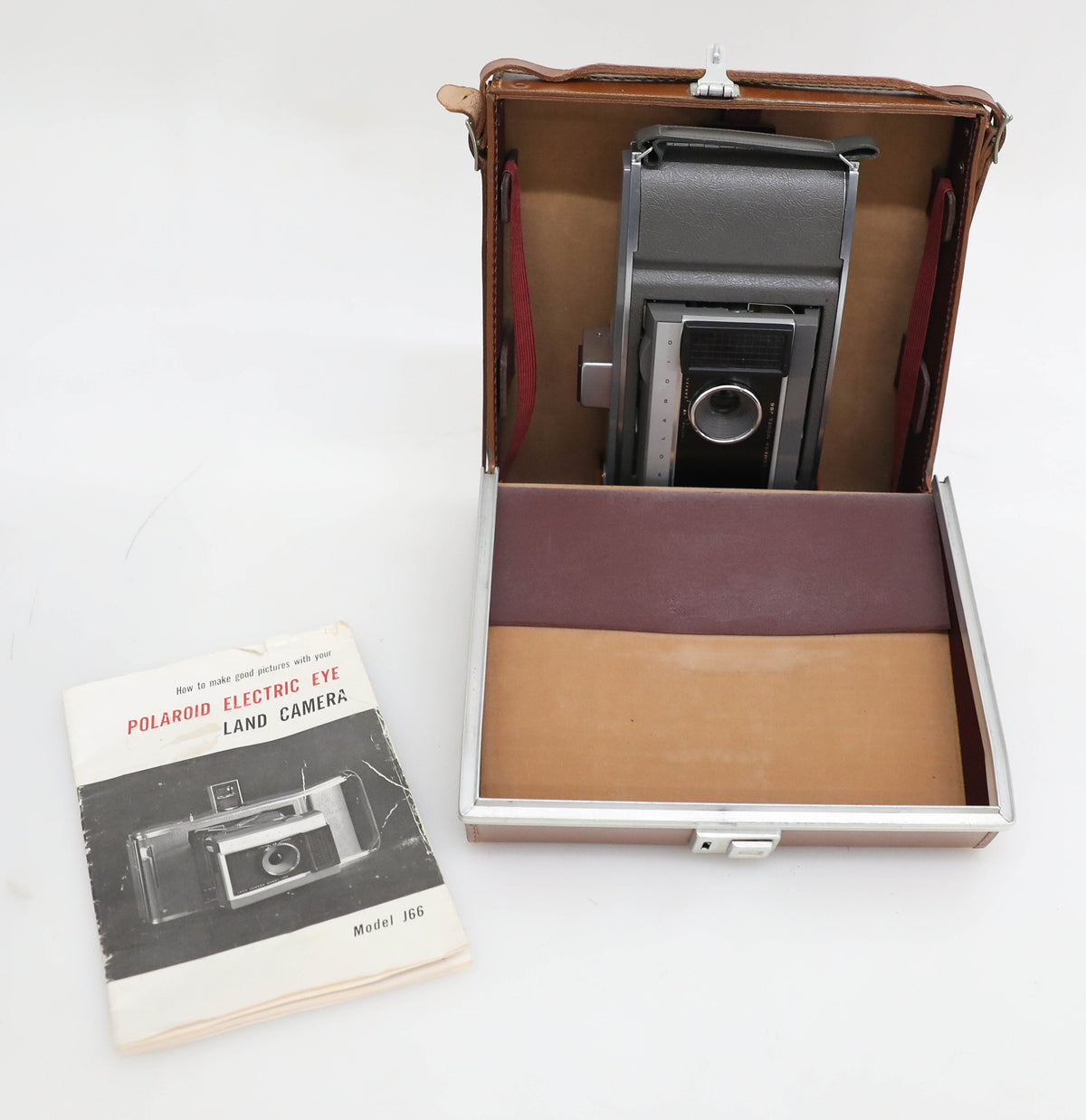 Polaroid Electric Eye Land Camera Model J66 in Leather Case with Manual
