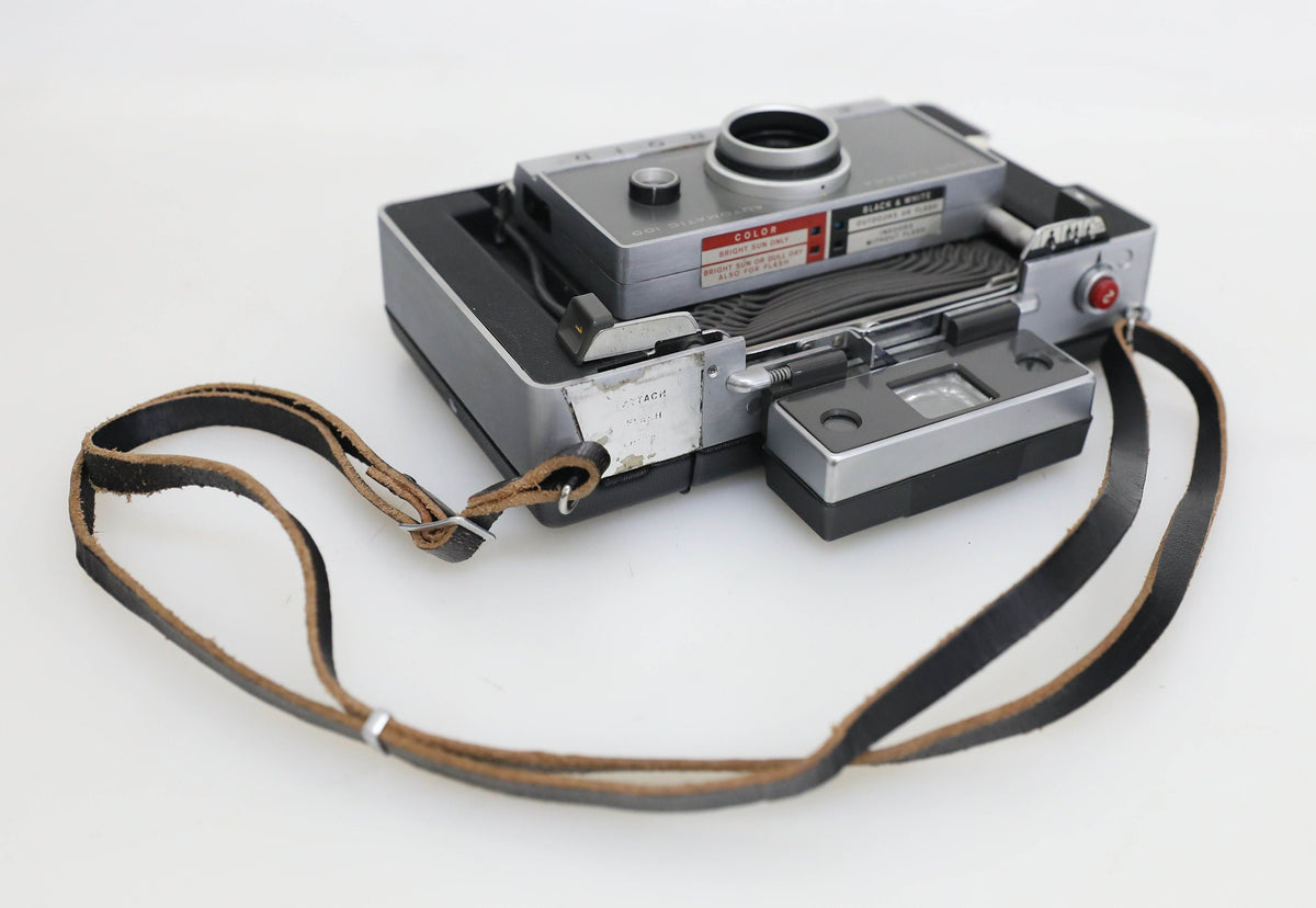 Vintage Polaroid Automatic 100 Land Camera with Case and Flash - PROP/DISPLAY