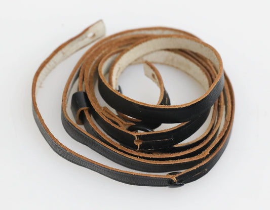 Vintage 1960s Leather Camera Strap Black/White/Brown