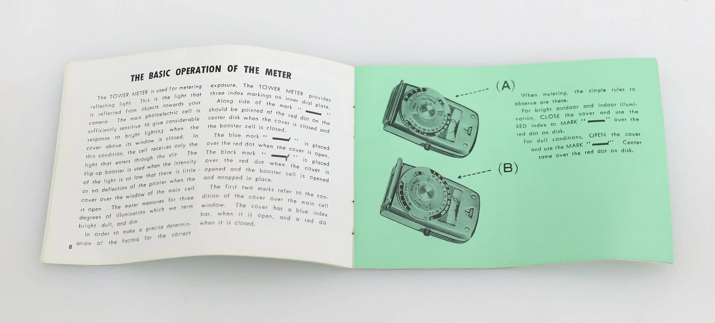 Vintage Sekonic Tower Meter Light Meter Instruction Manual No. 8879