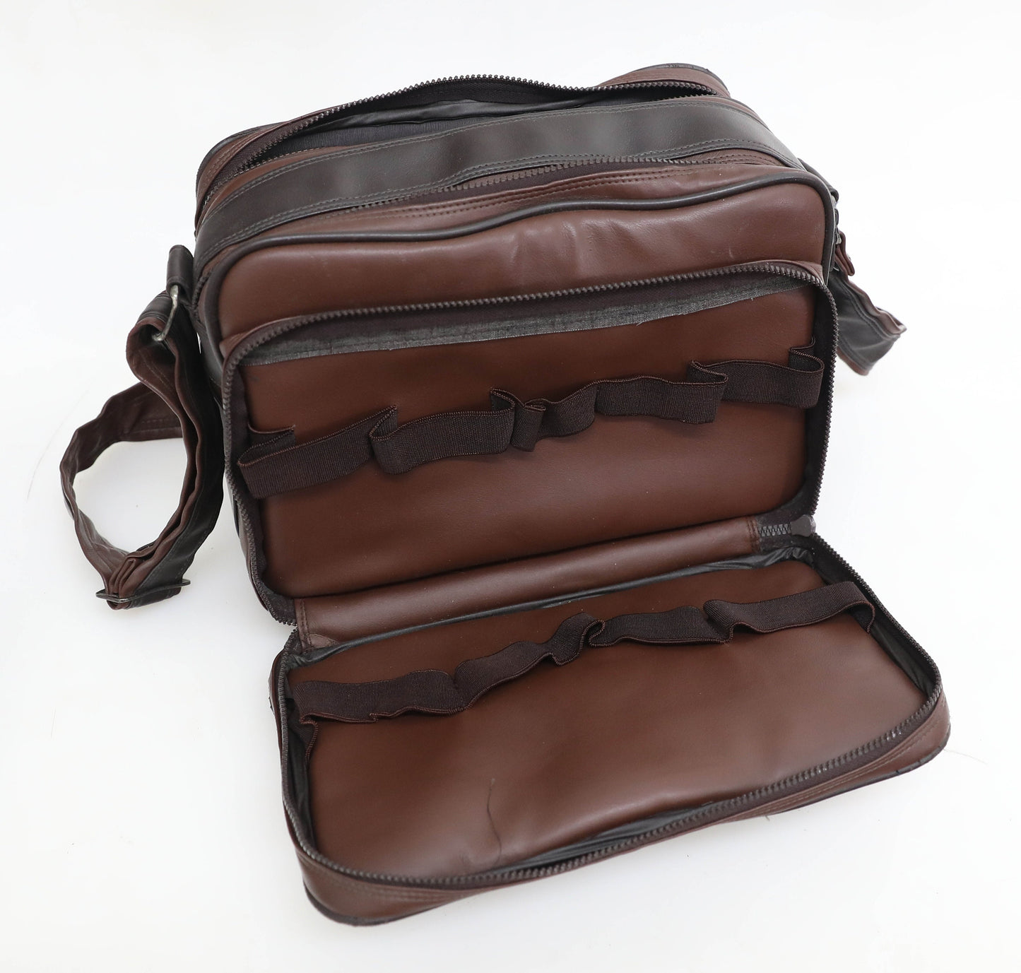 Vintage 1970s Diamond Camera Bag - Brown