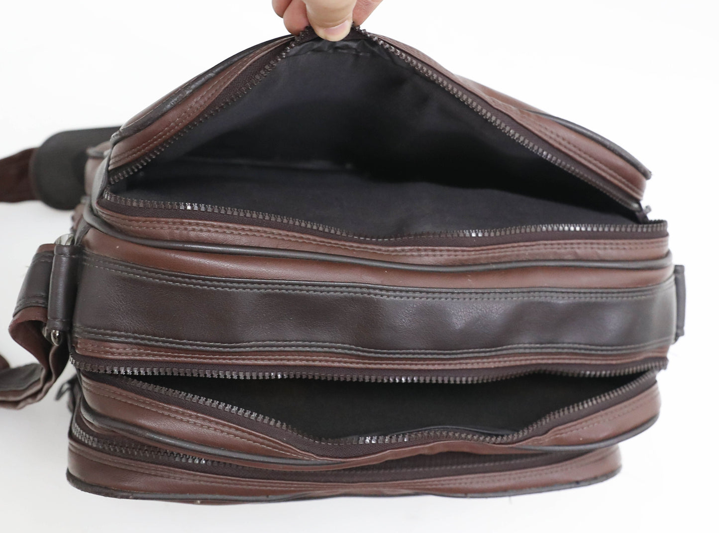 Vintage 1970s Diamond Camera Bag - Brown