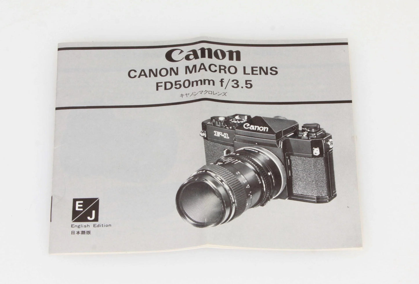 Canon Film Lens  FD  - 50mm f3.5 Guide -Instruction manual