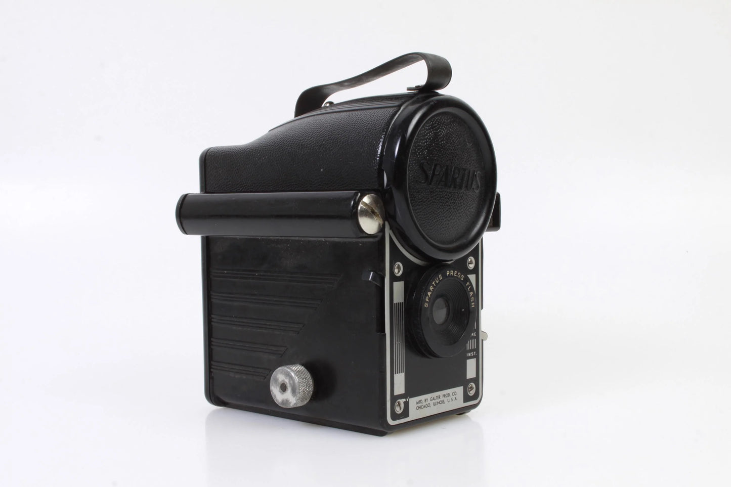 SPARTUS Press Flash  Camera Vintage 1940s Bakelite with old roll film Inside
