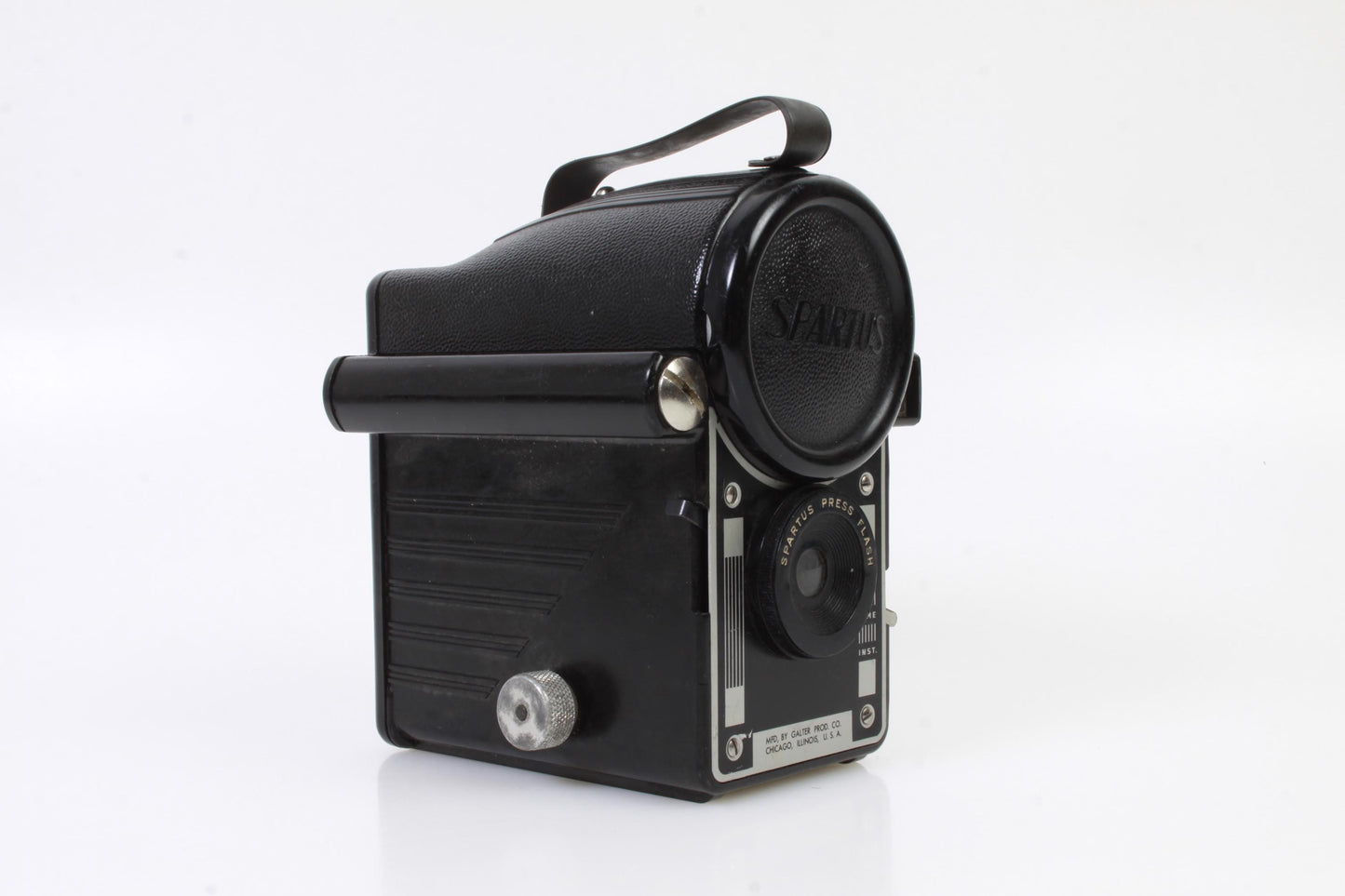 SPARTUS Press Flash  Camera Vintage 1940s Bakelite with old roll film Inside