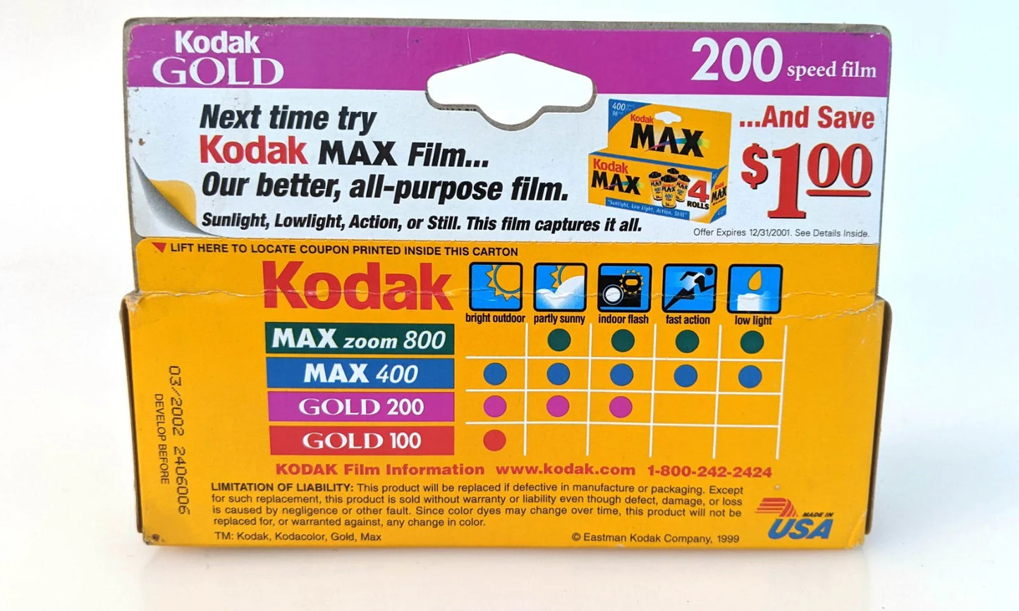 Kodak Gold 200 35mm Film - Exp. Film - Set of 4