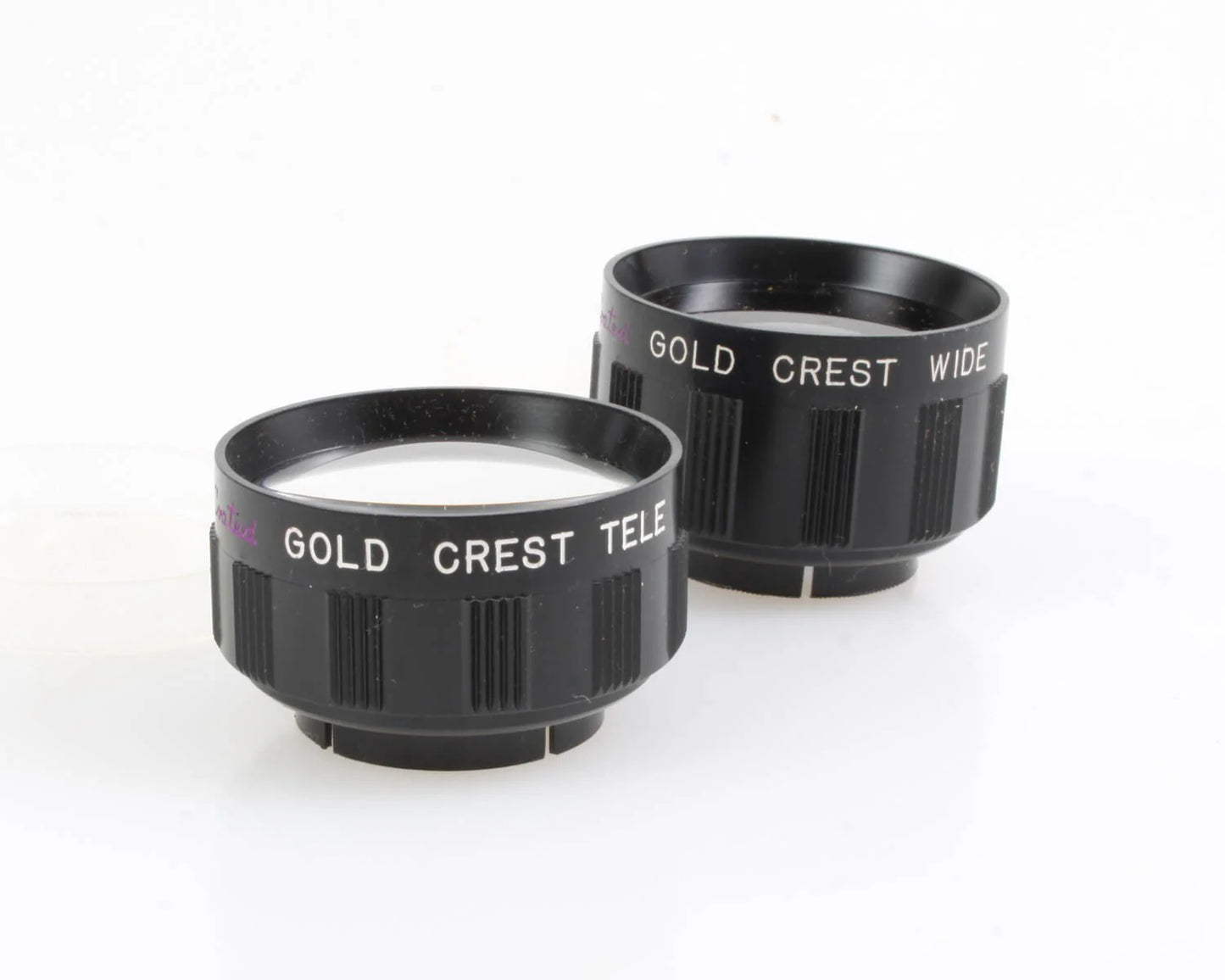 VINTAGE GOLD CREST TELE/WIDE ANGLE OPTISET MODEL 20 LENS SET W/ CASE