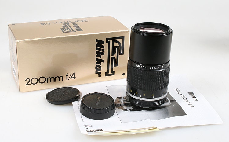 Nikon Nikkor 200mm F4 AI Telephoto Lens, Boxed with Caps