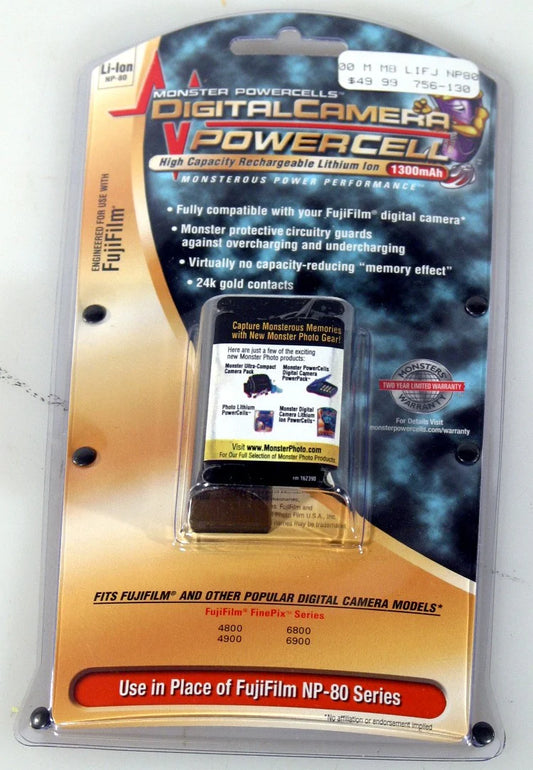 MONSTER FUJI DIGITAL CAMERA BATTERY RECHARGEABLE LI-ION