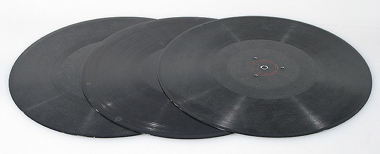 PRIVATE PRESSINGS, METAL, AUDIO DISKS, SET OF 3