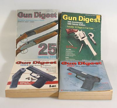 GUN DIGEST, LOT OF 4, 1971 , 1980, 1987   1994